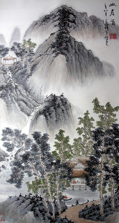 仿古风格山水画